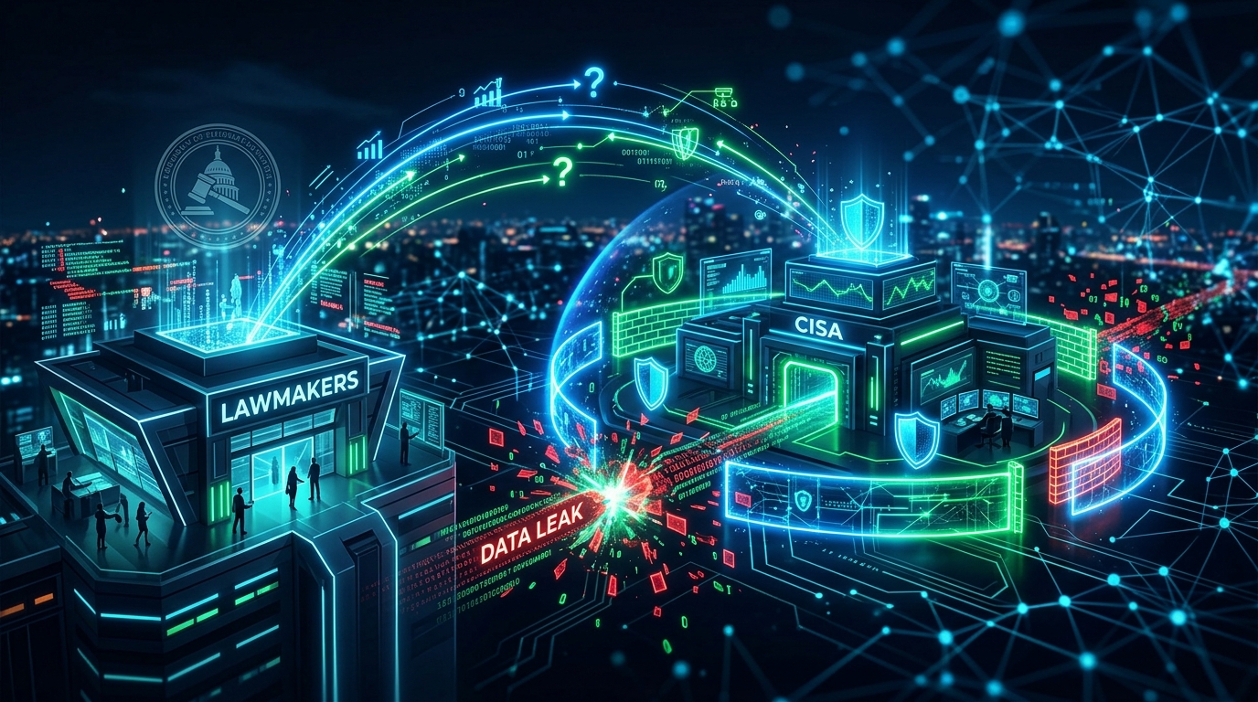A cybersecurity concept showing a lock and a warning sign over the CISA logo.