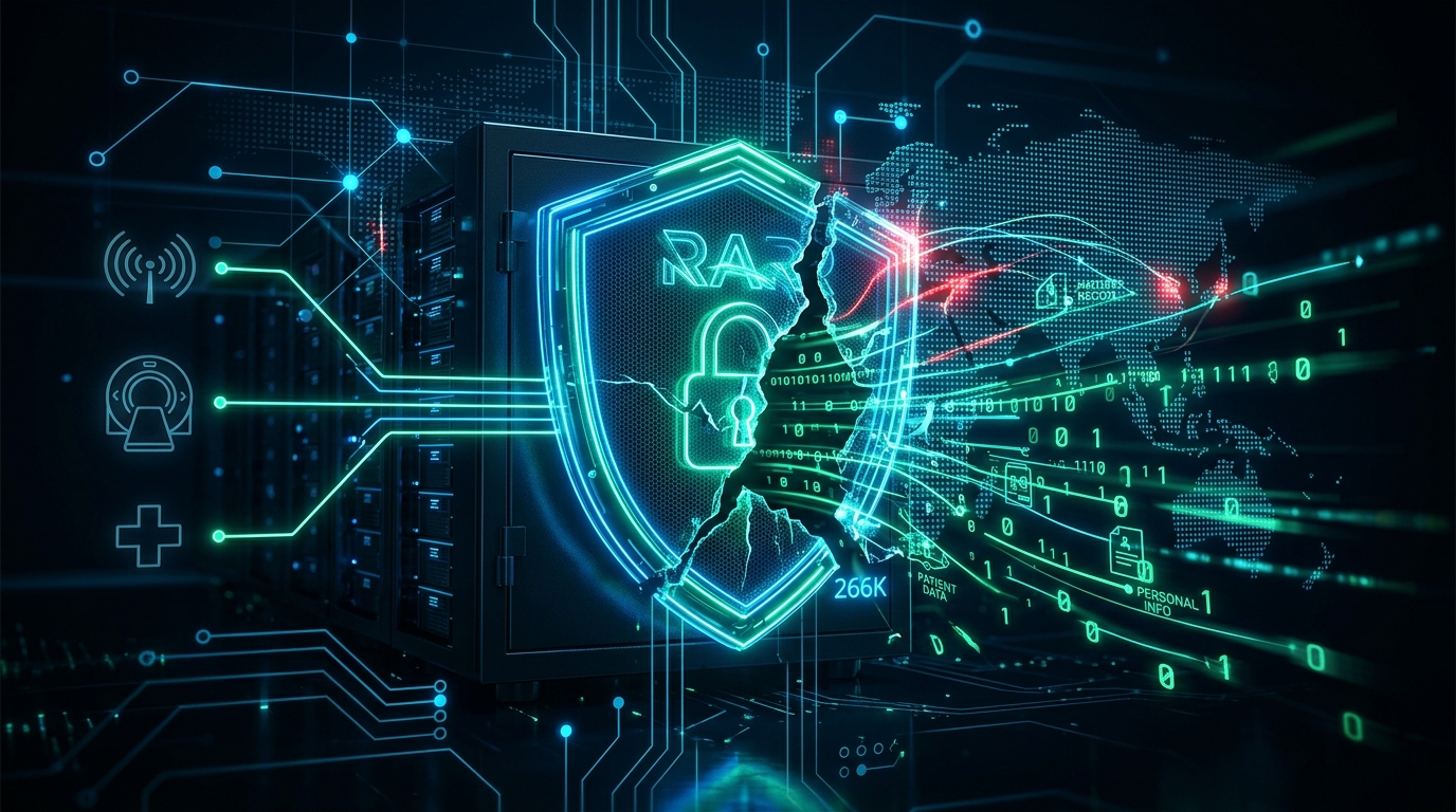 An illustration representing the major data breach that affected the Radiology Associates clinic in Richmond, Virginia.