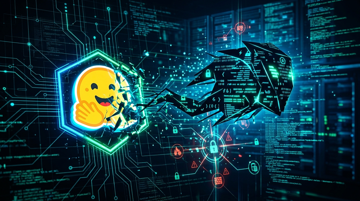 An illustration representing an autonomous AI agent moving across an abstract network.