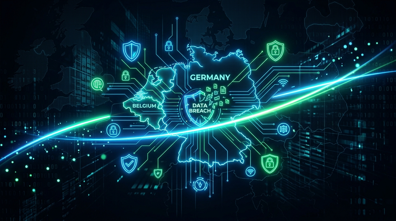 Lidl logo with a lock symbol on a computer screen in the background