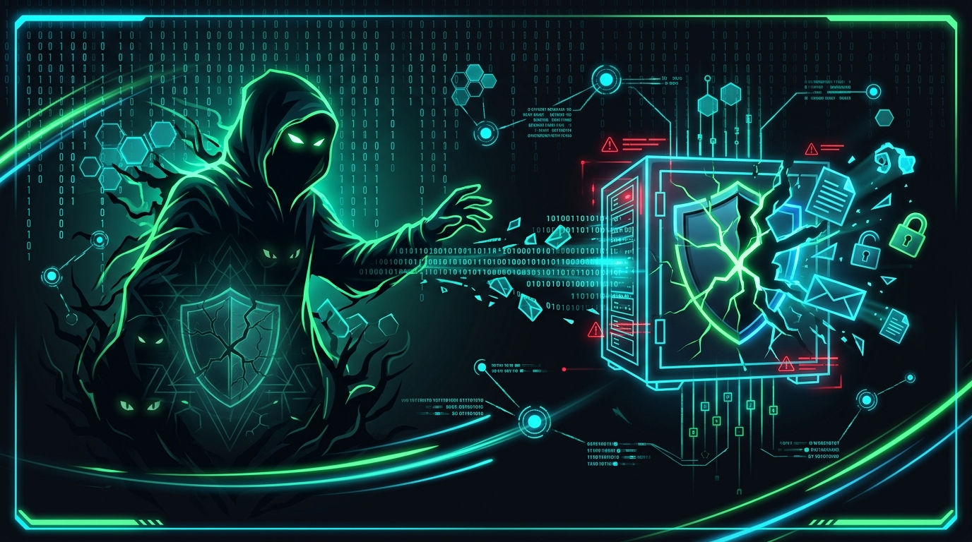 Brinks Home logo on a shield with digital code in the background symbolizing a cyberattack.