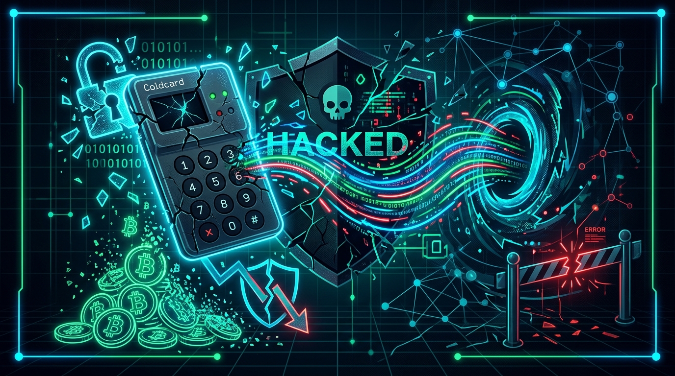 Концептуальное изображение аппаратного кошелька с замком на фоне логотипа биткоина.